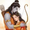 Shri Ram Sita Ji Divine Love Wallpaper – Spiritual Art