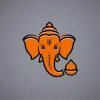 Minimal Ganesh Orange Icon Clean HD Wallpaper