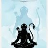 Hanuman Meditation Silhouette Calm Spiritual Wallpaper