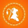 Hanuman Jayanti Orange Minimal Modern HD Wallpaper