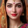 Beautiful Indian Bridal Woman Traditional Saree HD Portrait