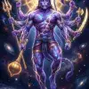 Cosmic Multi Arm Hanuman Galaxy Divine Power