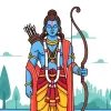 Minimal Lord Rama Vector Art HD Wallpaper