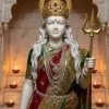 Goddess Durga Marble Idol Temple HD Wallpaper