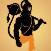Minimal Hanuman Silhouette Glow Wallpaper