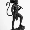 Black Hanuman Statue Minimal HD Wallpaper