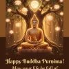 Buddha Meditation Under Bodhi Tree Golden Glow Art