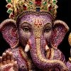 Luxury Ganesha Diamond Art with Colorful Gemstones