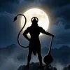 Hanuman Silhouette with Moon Powerful Night Devotional Art