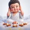 Happy Buddha Purnima Cute Baby Buddha 4K Wallpaper