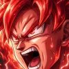 Fierce Goku Red Aura Power Up HD Wallpaper
