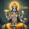 Lord Vishnu Divine Mantra Golden Aura Art