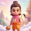 Cute Bal Hanuman 3D Cartoon HD Wallpaper