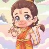 Chibi Hanuman Cute Cartoon HD Background
