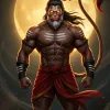 Powerful Hanuman Full Moon Aura HD Wallpaper