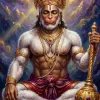 Divine Hanuman Meditation Golden Mace HD Wallpaper