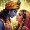 Romantic Radha Krishna Divine Love Wallpaper