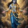 Divine Krishna Blessing HD Spiritual Wallpaper