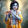 Cute Bal Krishna Flute HD Devotional Wallpaper