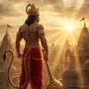 Jai Hanuman Powerful Temple Sunrise HD Wallpaper