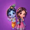 Cute Radha and Krishna Cartoon HD Wallpaper