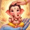 Cute Baby Ganesha Blessings HD Wallpaper