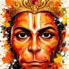 Artistic Hanuman Face Watercolor HD Wallpaper
