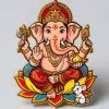 Cute Lord Ganesha Lotus Blessings Illustration