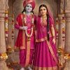 Divine Radha Krishna in Royal Pink Attire