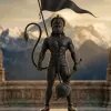 Hanuman Jayanti Black Stone Statue with Victory Flag