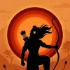 Lord Rama Silhouette Beneath the Eternal Sun