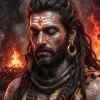 Meditative Lord Shiva Amid Sacred Fire and Divine Serenity