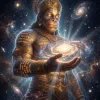 Cosmic Lord Hanuman Holding a Divine Galaxy – Celestial Guardian of the Universe