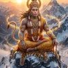 Meditating Lord Hanuman in the Himalayas – Divine Guardian of Strength and Serenity