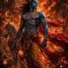 Epic Lord Krishna on the Battlefield – Divine Warrior of Dharma