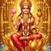 Mahalakshmi's Golden Blessings – Lotus Throne of Prosperity