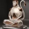 Modern Geometric Lord Hanuman Meditation Sculpture Wallpaper