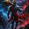 Divine Hanuman Warrior Wallpaper – Epic Bajrangbali with Golden Gada