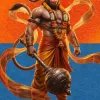 Powerful Lord Hanuman Wallpaper – Divine Bajrangbali with Sacred Gada