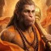 Jai Bajrang Bali Wallpaper – Powerful Lord Hanuman Portrait with Golden Gada