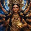 Goddess Durga Divine Wallpaper – Majestic Maa Durga Golden Portrait
