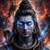 Lord Shiva Wallpaper – Fierce Mahadev with Trishul and Cosmic Energy