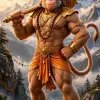 Lord Hanuman in the Himalayas Wallpaper – Divine Strength and Courage in Nature