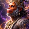 Celestial Bajrangbali Portrait with Cosmic Aura