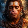 Peaceful Bajrangbali Portrait with Rudraksha Mala