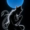 Minimalist Devotional Silhouette Under Blue Moon