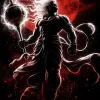 Lord Hanuman Crimson Moon – Divine Bajrangbali Power Art