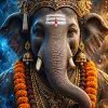 Royal Lord Ganesha Portrait – Luxurious Divine 4K Wallpaper with Sacred Crown