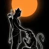 Lord Rama Blessing Hanuman – Minimalist Divine Devotion Silhouette