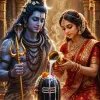 Lord Shiva & Goddess Parvati Performing Shivling Abhishek